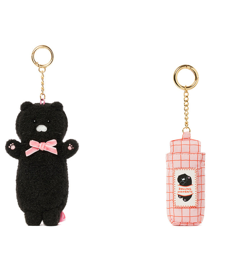 Black Plush Baume Levres Keychain Chunsik - Korean kawaii Kakao Friends | Koolseoul