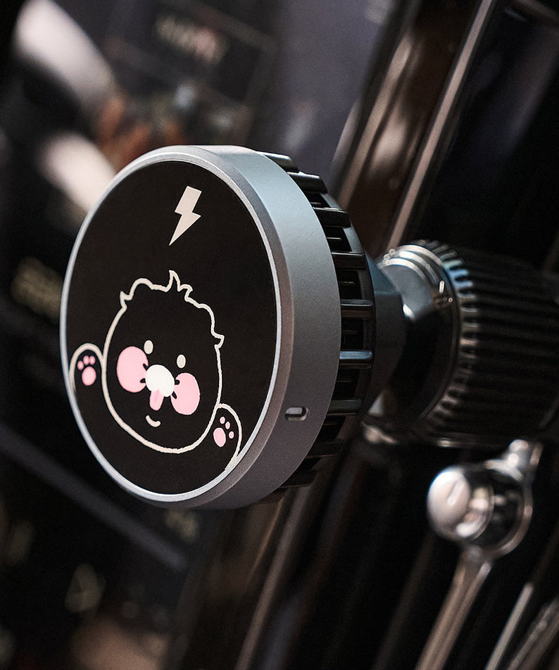 Black Qi2 Car Chargeur Chunsik - Official Kakao Friends merchandise | Koolseoul