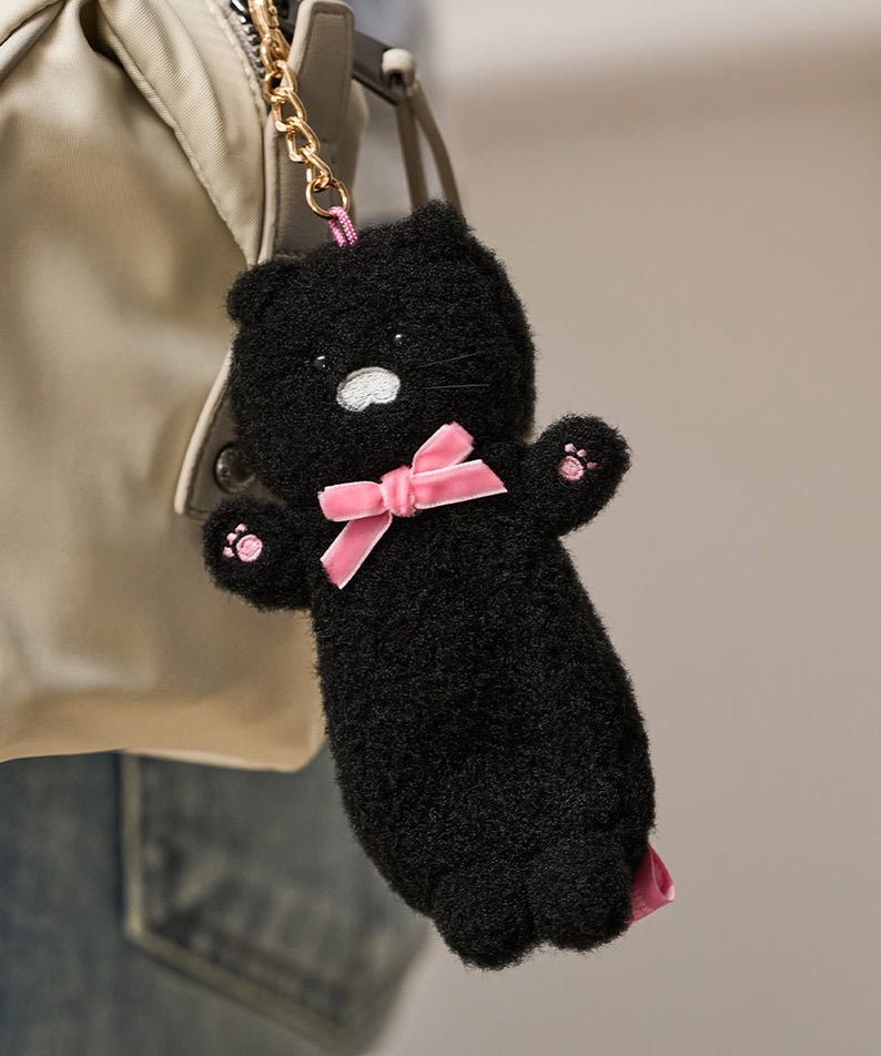 Black Plush Baume Levres Keychain Chunsik - Official Kakao Friends merchandise | Koolseoul