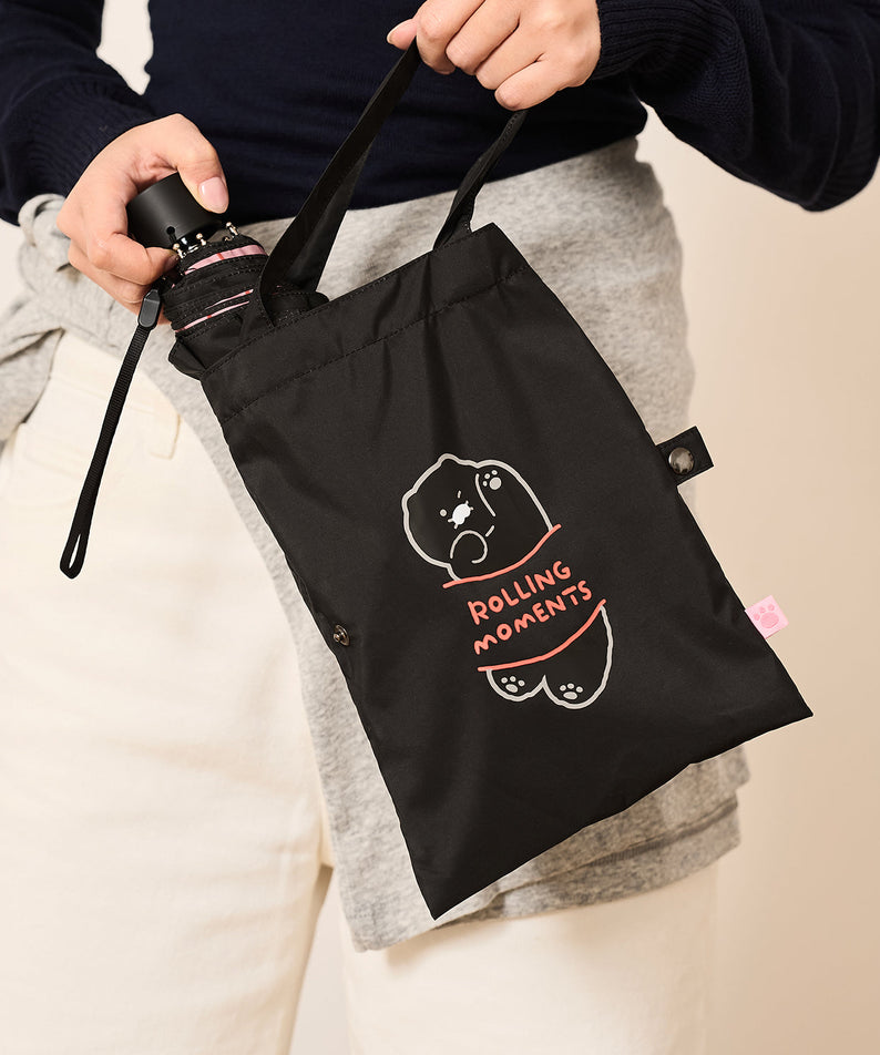Black MiniPochette Umbrella Chunsik - Official Kakao Friends merchandise | Koolseoul