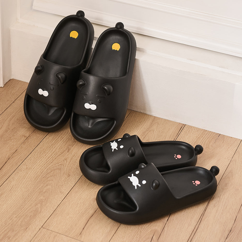 Black Slippers Women Chunsik - Authentic Kakao Friends from Korea | Koolseoul