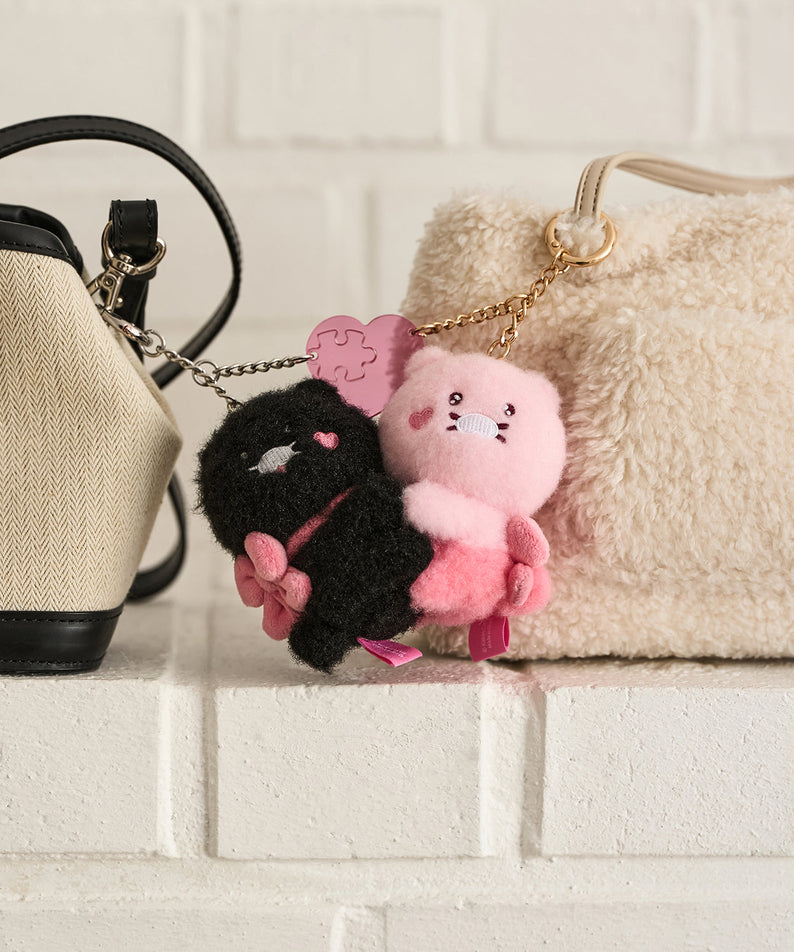 Black Magnet Keychain Plush Set Chunsik - Authentic Kakao Friends from Korea | Koolseoul