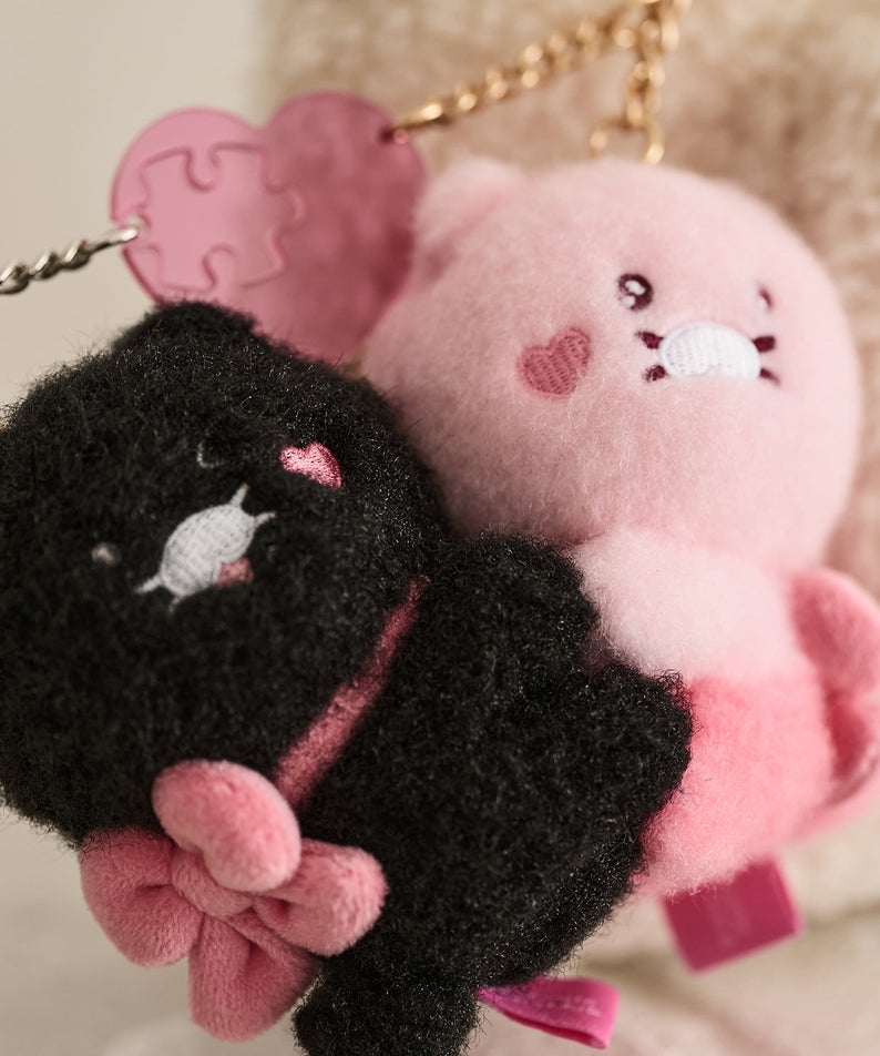 Black Magnet Keychain Plush Set Chunsik - Authentic Kakao Friends from Korea | Koolseoul