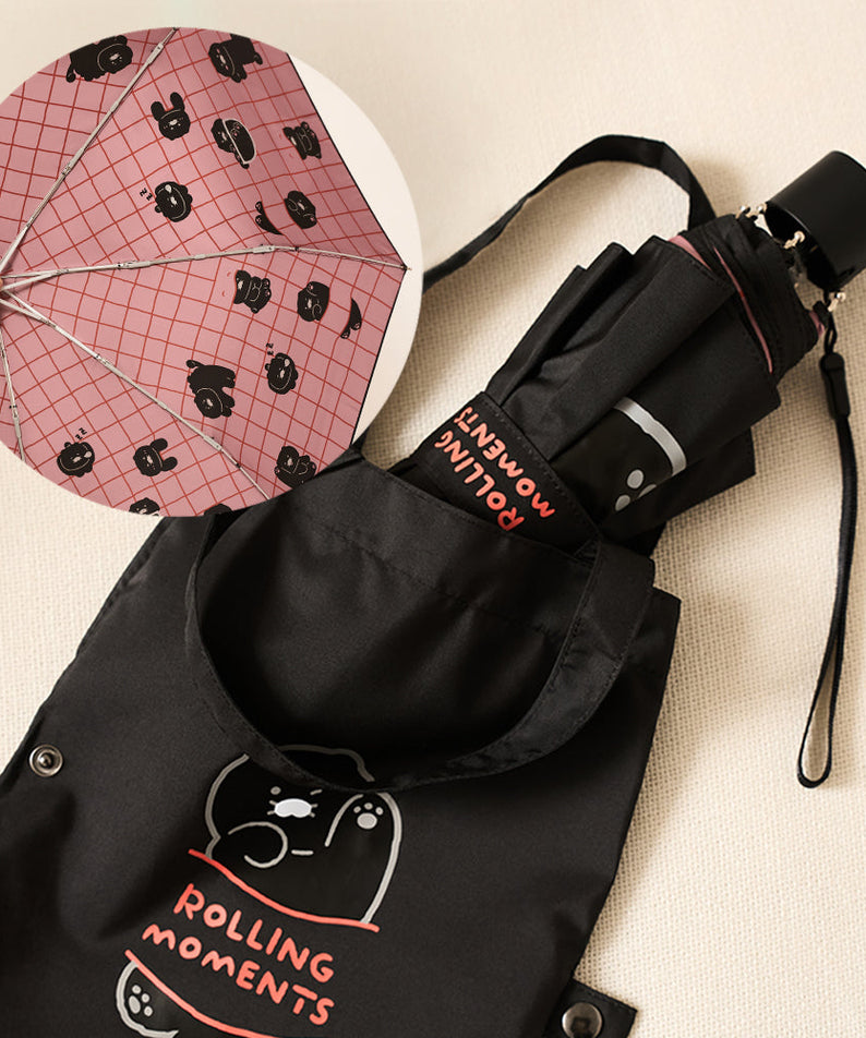 Black MiniPochette Umbrella Chunsik - Official Kakao Friends merchandise | Koolseoul