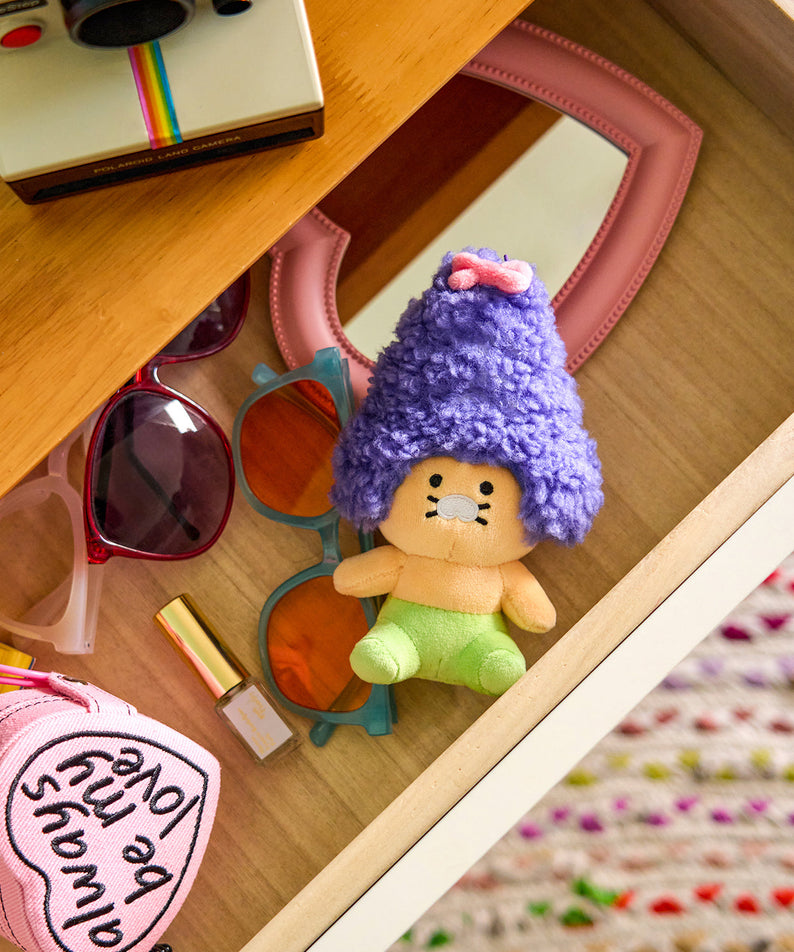 Purple Keychain Plush Chunsik - Korean kawaii Kakao Friends | Koolseoul