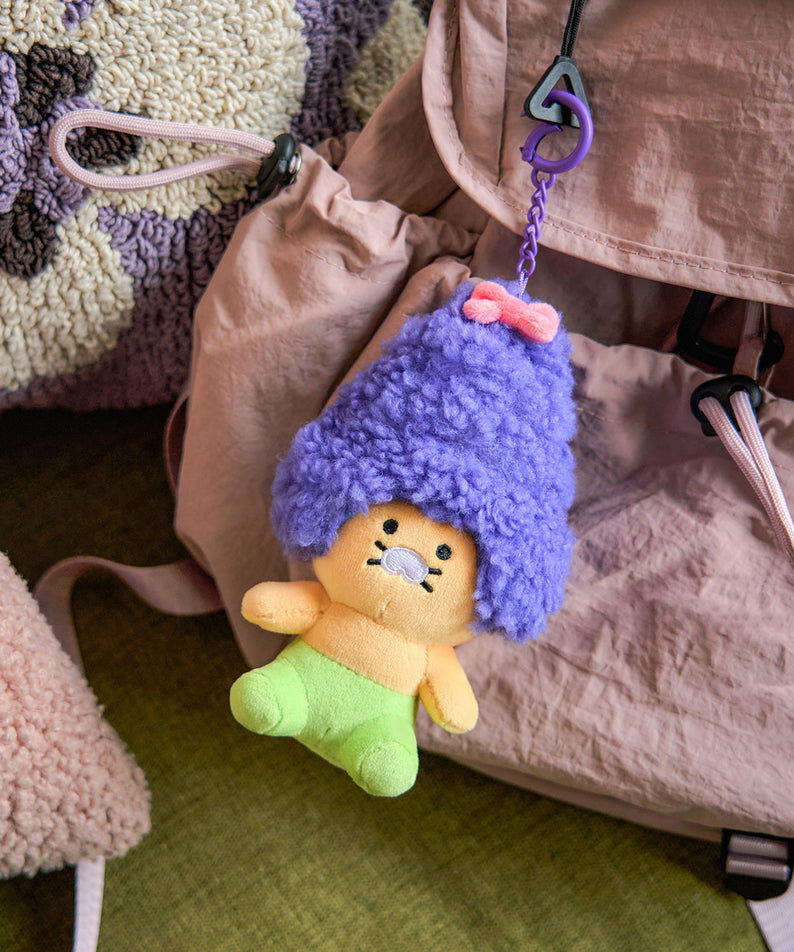 Purple Keychain Plush Chunsik - Authentic Kakao Friends from Korea | Koolseoul