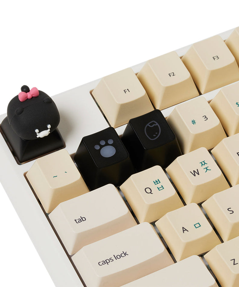 Black LEDCasquette Figurine Keychain Chunsik - Authentic Kakao Friends from Korea | Koolseoul