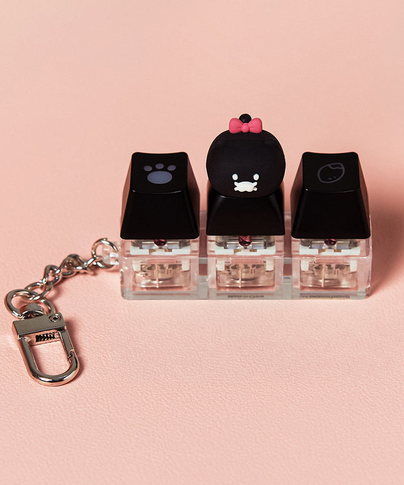 Black LEDCasquette Figurine Keychain Chunsik - Authentic Kakao Friends from Korea | Koolseoul