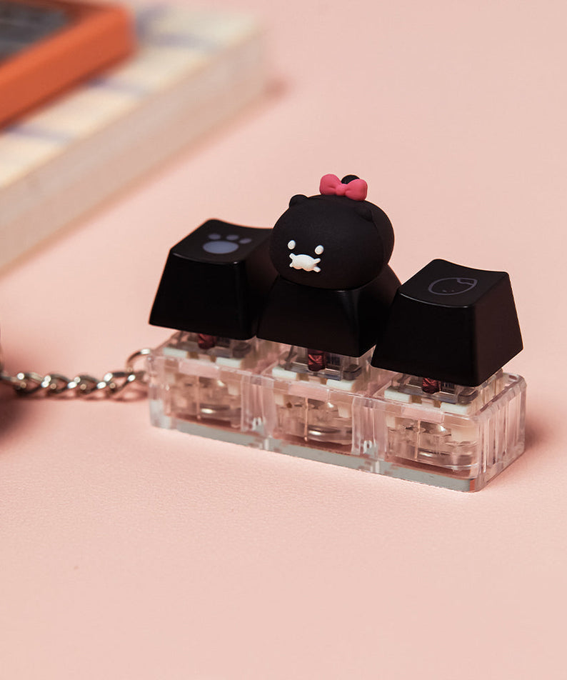 Black LEDCasquette Figurine Keychain Chunsik - Korean kawaii Kakao Friends | Koolseoul