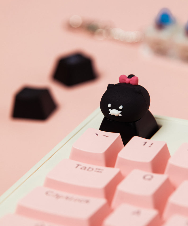 Black LEDCasquette Figurine Keychain Chunsik - Authentic Kakao Friends from Korea | Koolseoul