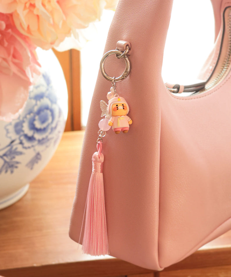 Chunsik Figurine Rose Keychain - Authentic Kakao Friends from Korea | Koolseoul