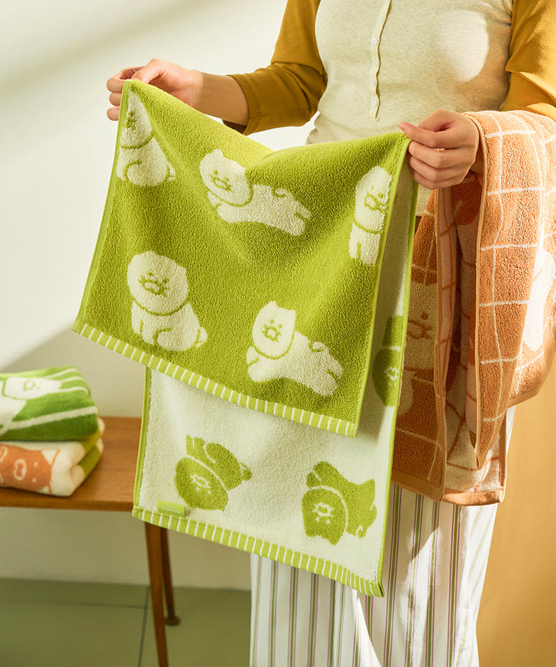 FRIENDAY 4P Set Green& Chunsik Serviette - Korean kawaii Kakao Friends | Koolseoul