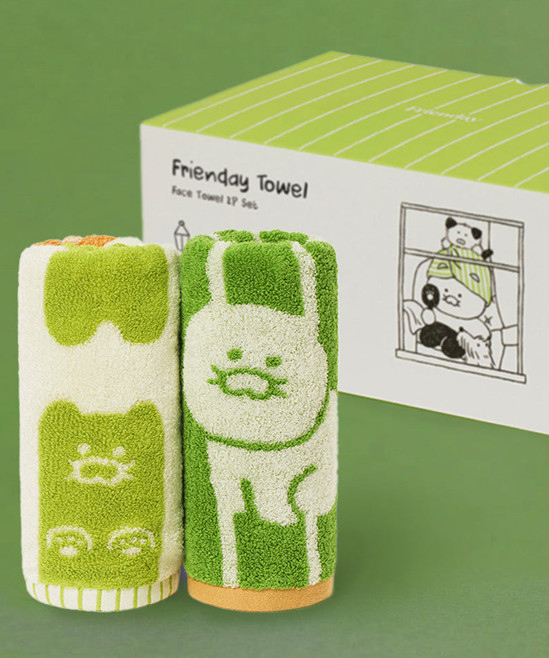 FRIENDAY 2P Set Green& Chunsik Serviette - Official Kakao Friends merchandise | Koolseoul