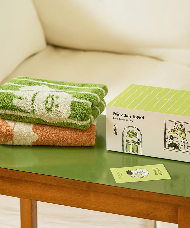 FRIENDAY 2P Set Green& Chunsik Serviette - Official Kakao Friends merchandise | Koolseoul