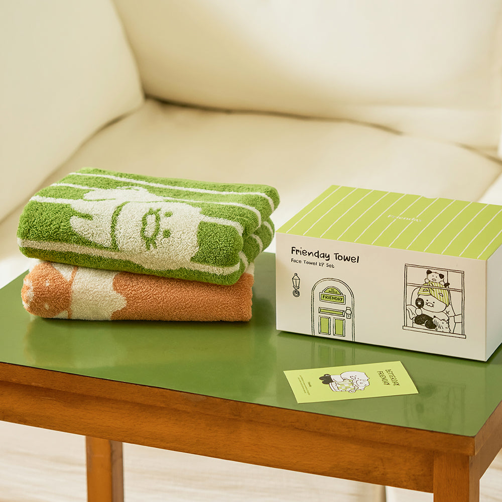 FRIENDAY 2P Set Green& Chunsik Serviette - Official Kakao Friends merchandise | Koolseoul