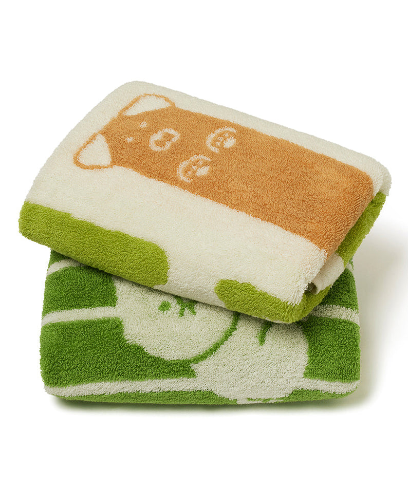 FRIENDAY 2P Set Green& Chunsik Serviette - Authentic Kakao Friends from Korea | Koolseoul