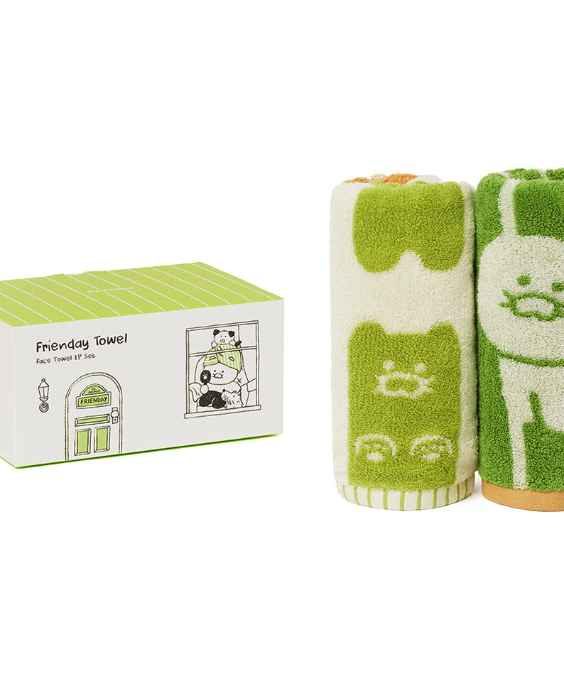 FRIENDAY 2P Set Green& Chunsik Serviette - Official Kakao Friends merchandise | Koolseoul