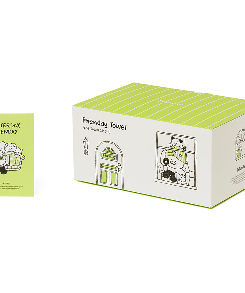 FRIENDAY 2P Set Green& Chunsik Serviette - Authentic Kakao Friends from Korea | Koolseoul