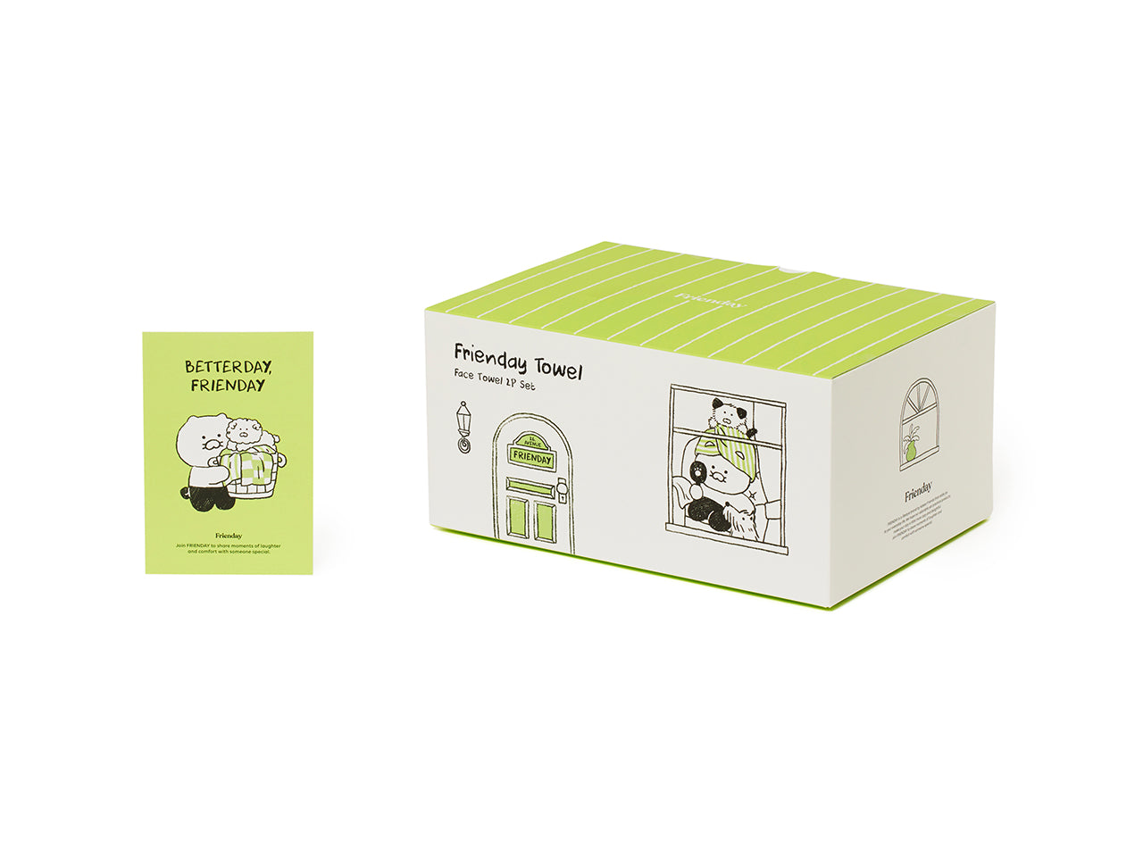 FRIENDAY 2P Set Green& Chunsik Serviette - Authentic Kakao Friends from Korea | Koolseoul