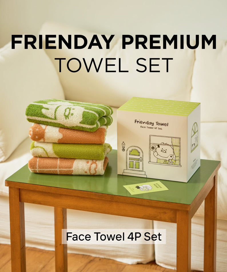 FRIENDAY 4P Set Green& Chunsik Serviette - Official Kakao Friends merchandise | Koolseoul