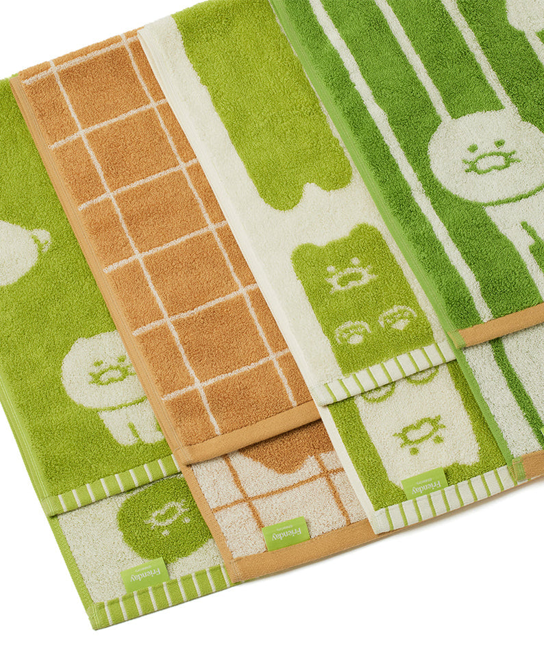 FRIENDAY 4P Set Green& Chunsik Serviette - Authentic Kakao Friends from Korea | Koolseoul