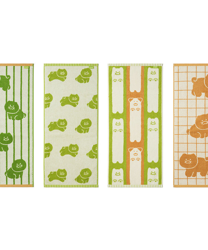FRIENDAY 4P Set Green& Chunsik Serviette - Korean kawaii Kakao Friends | Koolseoul