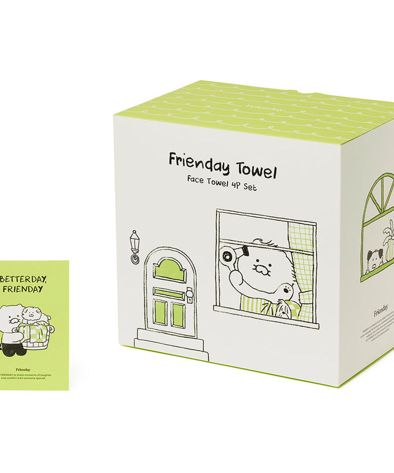 FRIENDAY 4P Set Green& Chunsik Serviette - Official Kakao Friends merchandise | Koolseoul