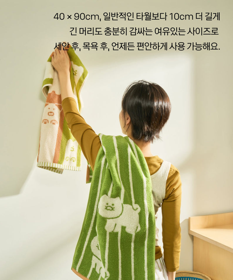 FRIENDAY 2P Set Green& Chunsik Serviette - Korean kawaii Kakao Friends | Koolseoul