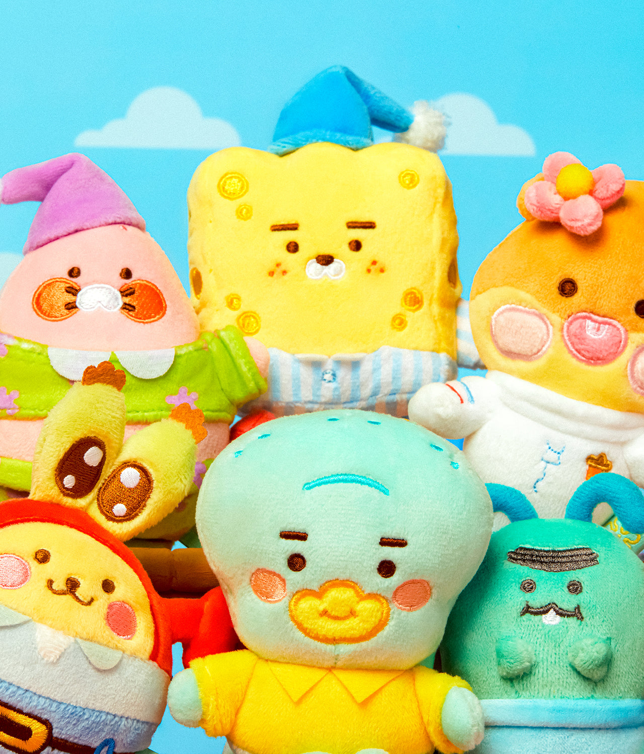 SpongeBobXFriends Baby Squidward Keychain Plush Tube - Official Kakao Friends merchandise | Koolseoul