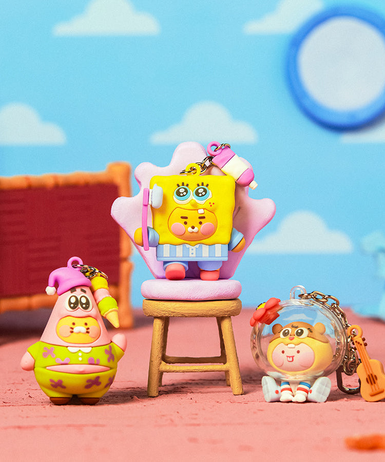 SpongeBobXFriends Baby Sandy Figurine Keychain Little Apeach - Korean kawaii Kakao Friends | Koolseoul