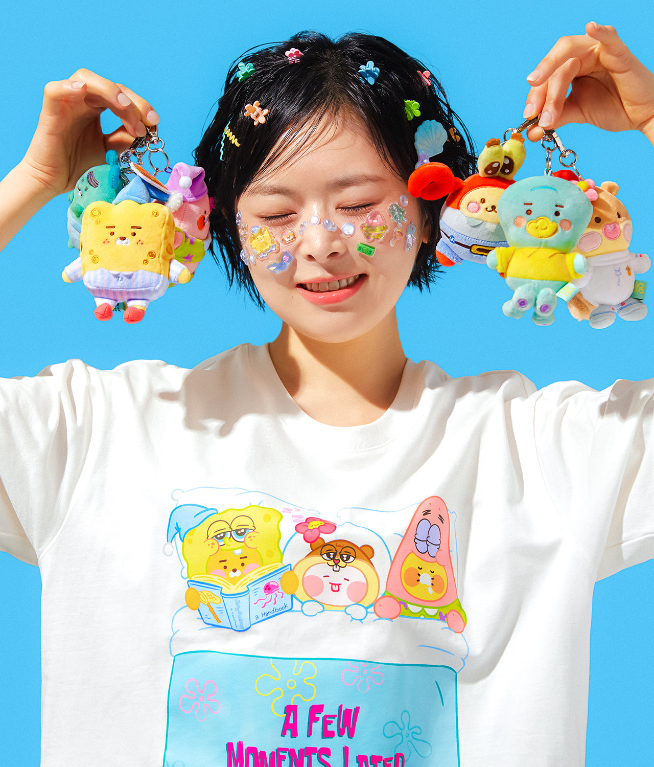 [Complete Set] SpongeBobXFriends Baby Keychain Plush 6 - Official Kakao Friends merchandise | Koolseoul