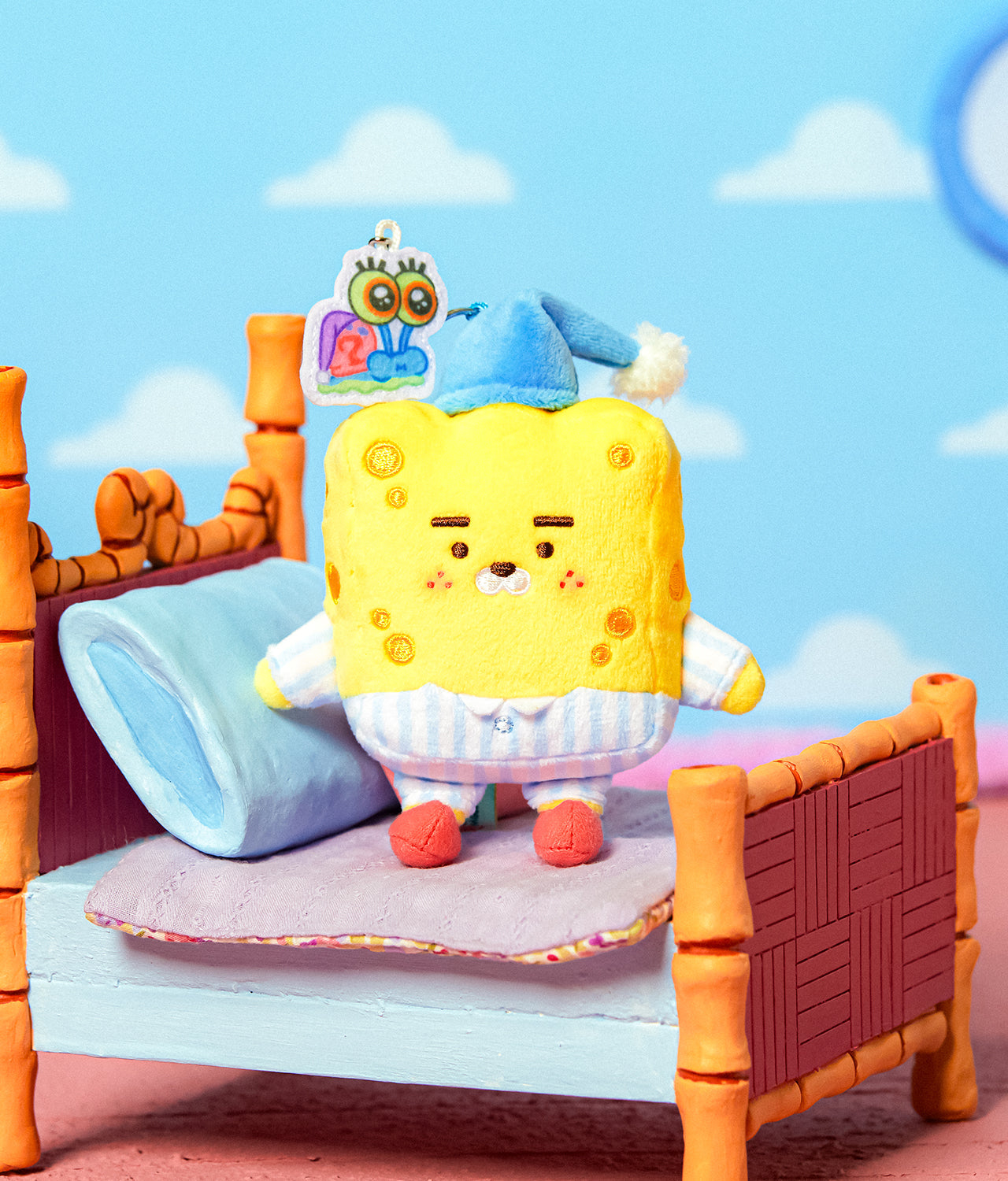 [Complete Set] SpongeBobXFriends Baby Keychain Plush 6 - Authentic Kakao Friends from Korea | Koolseoul