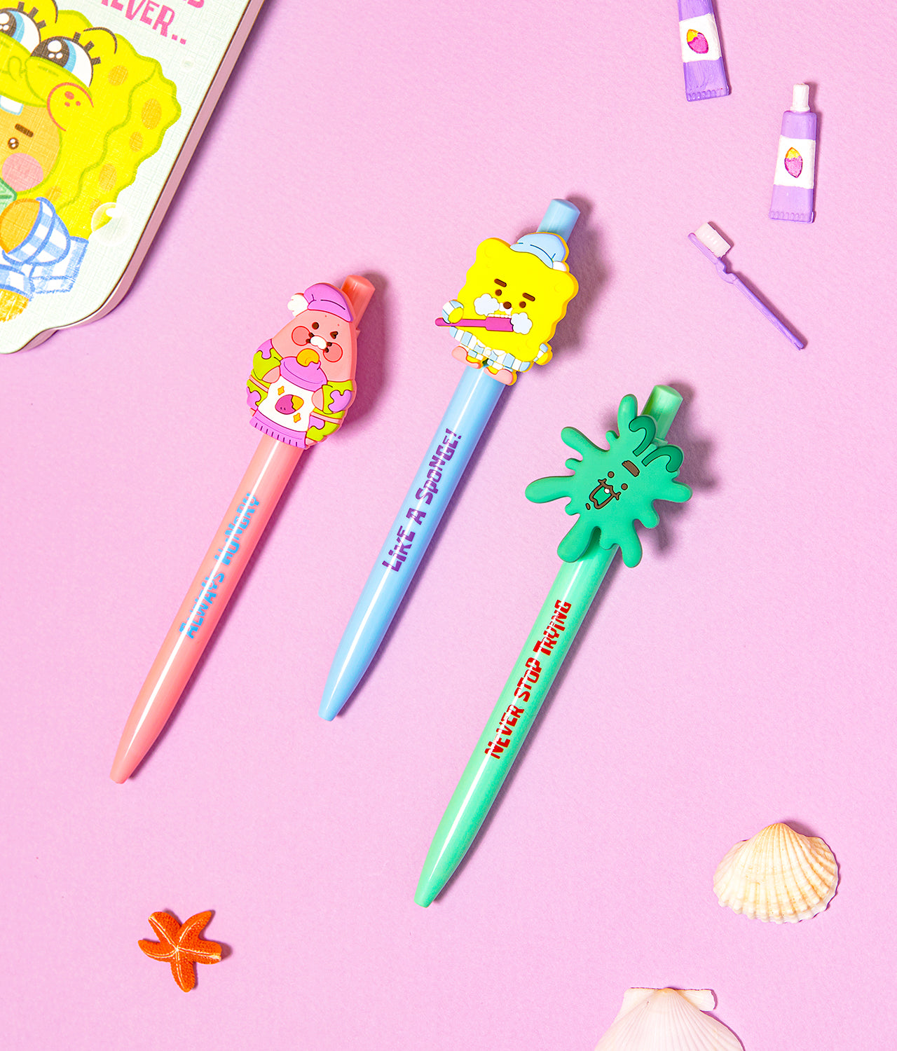 SpongeBobXFriends 3P Set Friends Pen - Official Kakao Friends merchandise | Koolseoul