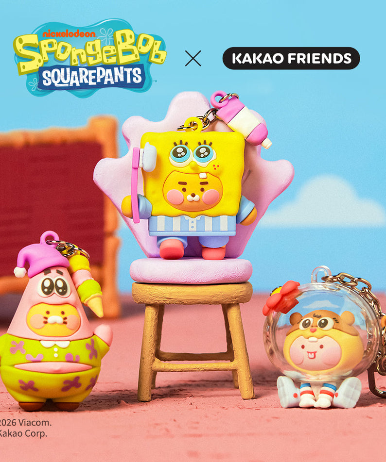 SpongeBobXFriends Baby Sandy Figurine Keychain Little Apeach - Korean kawaii Kakao Friends | Koolseoul