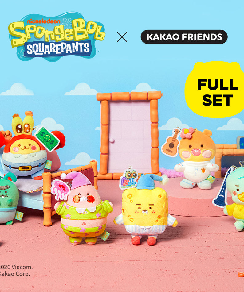 [Complete Set] SpongeBobXFriends Baby Keychain Plush 6 - Official Kakao Friends merchandise | Koolseoul