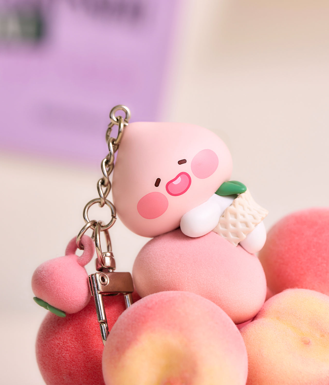 Peach Peach Figurine Keychain Little Apeach - Korean kawaii Kakao Friends | Koolseoul