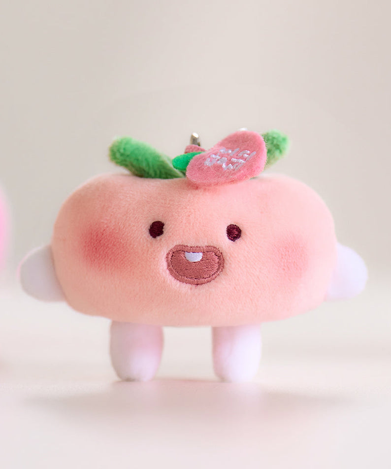 Peach Peach Keychain Plush Flat Little Apeach - Authentic Kakao Friends from Korea | Koolseoul