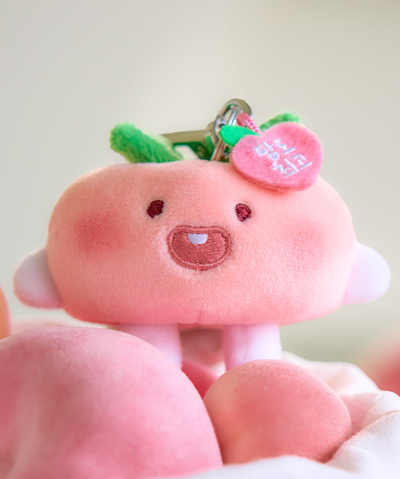 Peach Peach Keychain Plush Flat Little Apeach - Official Kakao Friends merchandise | Koolseoul