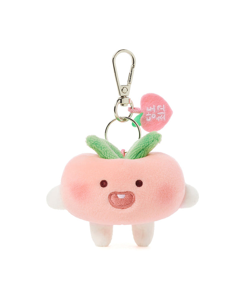 Peach Peach Keychain Plush Flat Little Apeach - Authentic Kakao Friends from Korea | Koolseoul