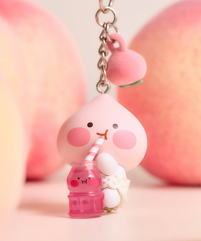 Peach Peach Figurine Keychain Little Apeach - Authentic Kakao Friends from Korea | Koolseoul
