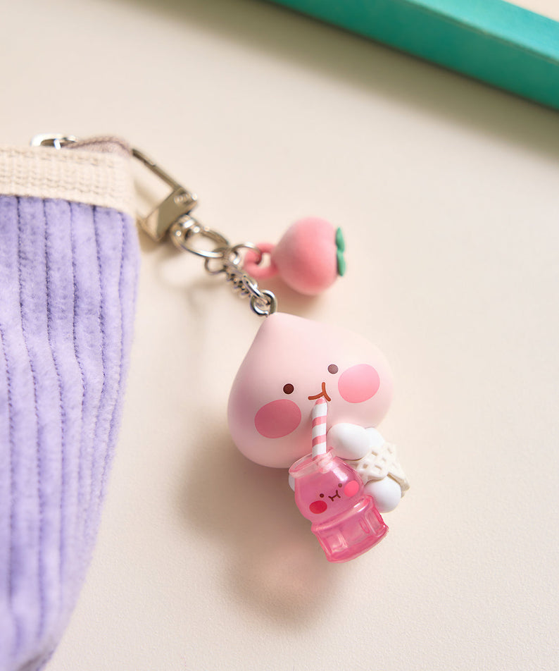 Peach Peach Figurine Keychain Little Apeach - Authentic Kakao Friends from Korea | Koolseoul