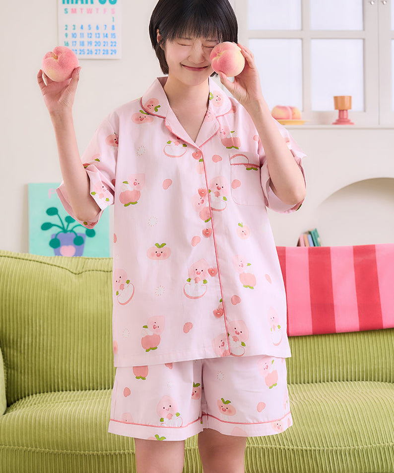 Peach Peach Lovely Women Pajamas Little Apeach - Official Kakao Friends merchandise | Koolseoul