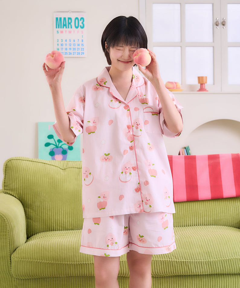 Peach Peach Lovely Women Pajamas Little Apeach - Korean kawaii Kakao Friends | Koolseoul