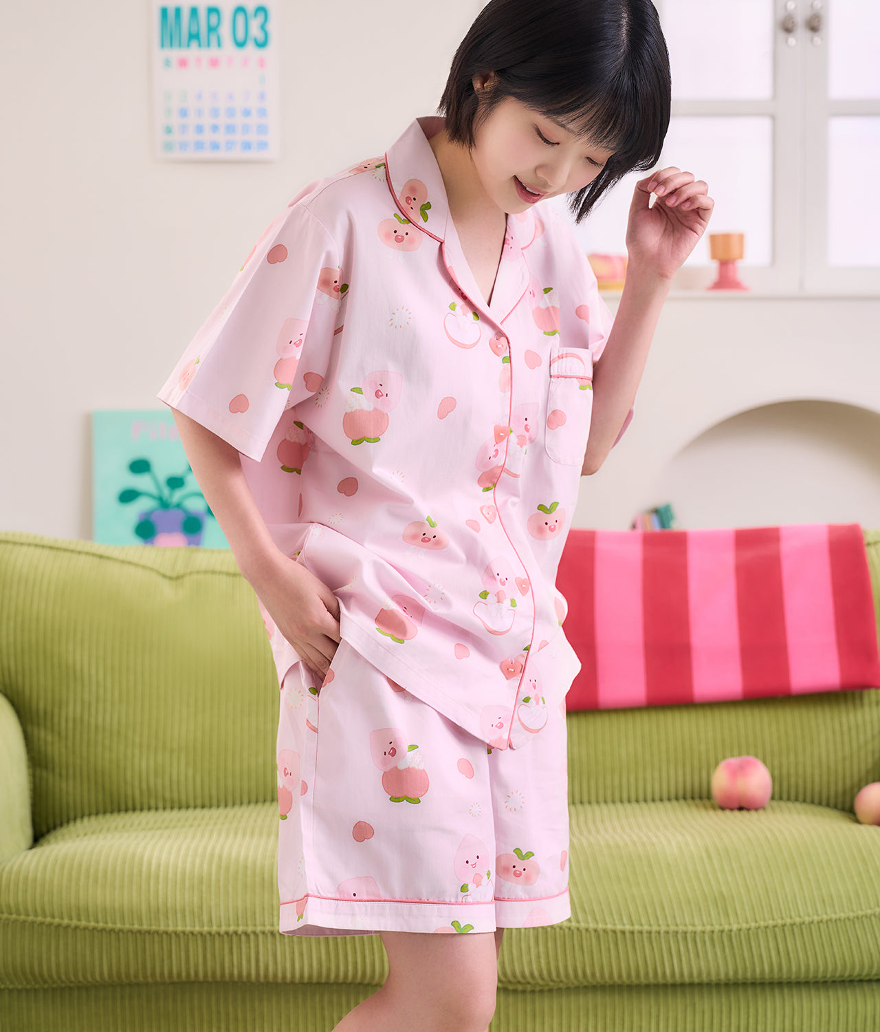 Peach Peach Lovely Women Pajamas Little Apeach - Authentic Kakao Friends from Korea | Koolseoul