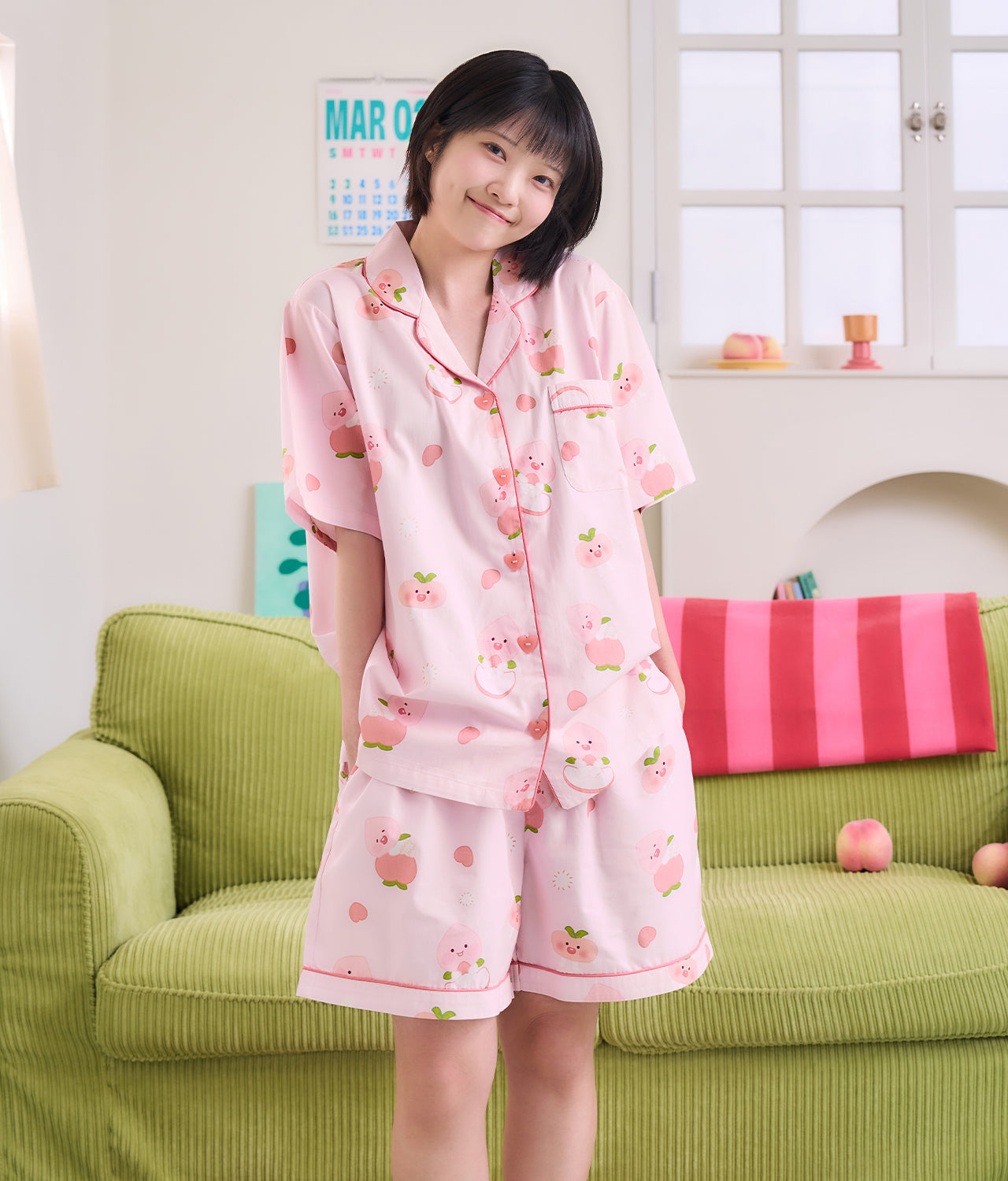 Peach Peach Lovely Women Pajamas Little Apeach - Official Kakao Friends merchandise | Koolseoul