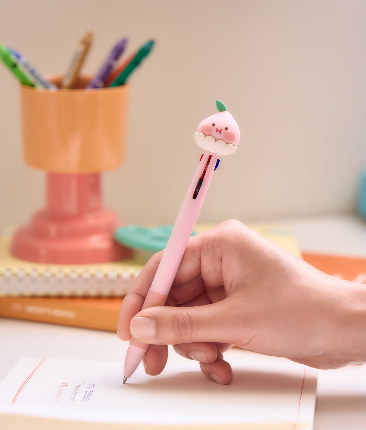 Peach Peach Figurine 3Stylo Little Apeach Pen - Authentic Kakao Friends from Korea | Koolseoul
