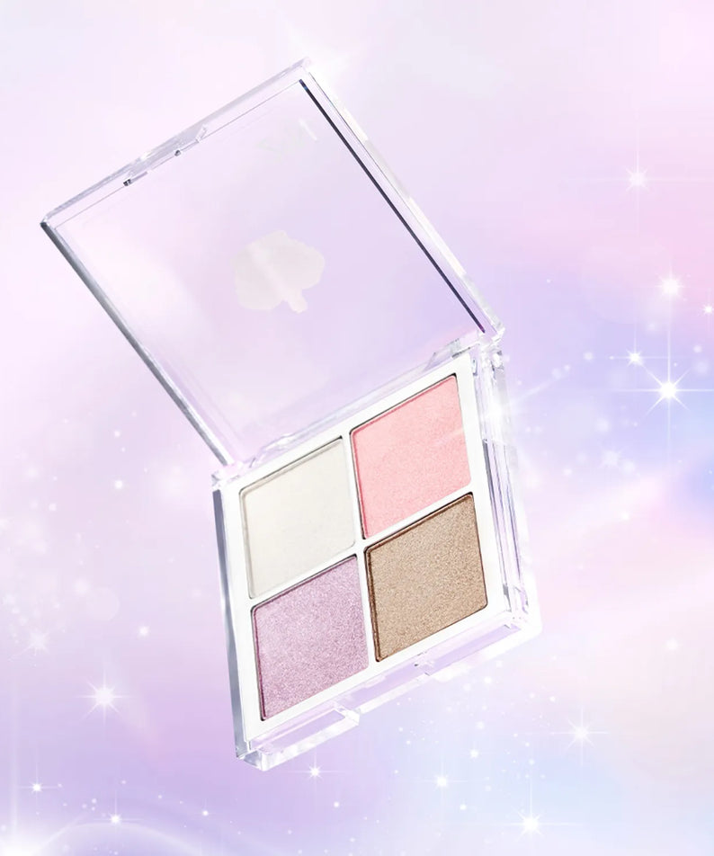 2AN Jelly Glow Highlighter Palette 10.8g with shimmering makeup shades on iridescent background