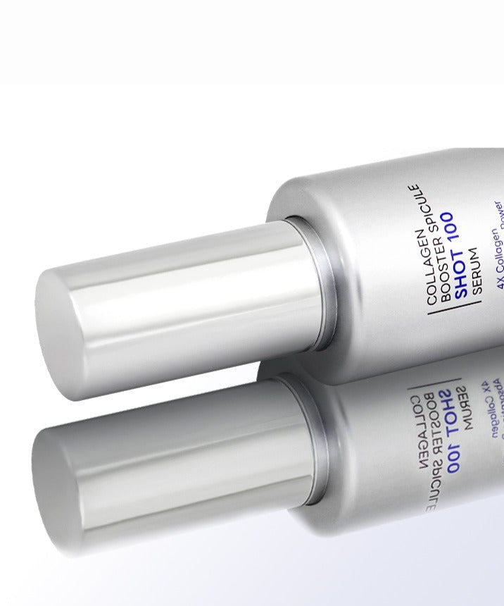 3W CLINIC Collagen Booster Speackle Shot 100 Serum 50ml in a sleek metallic bottle