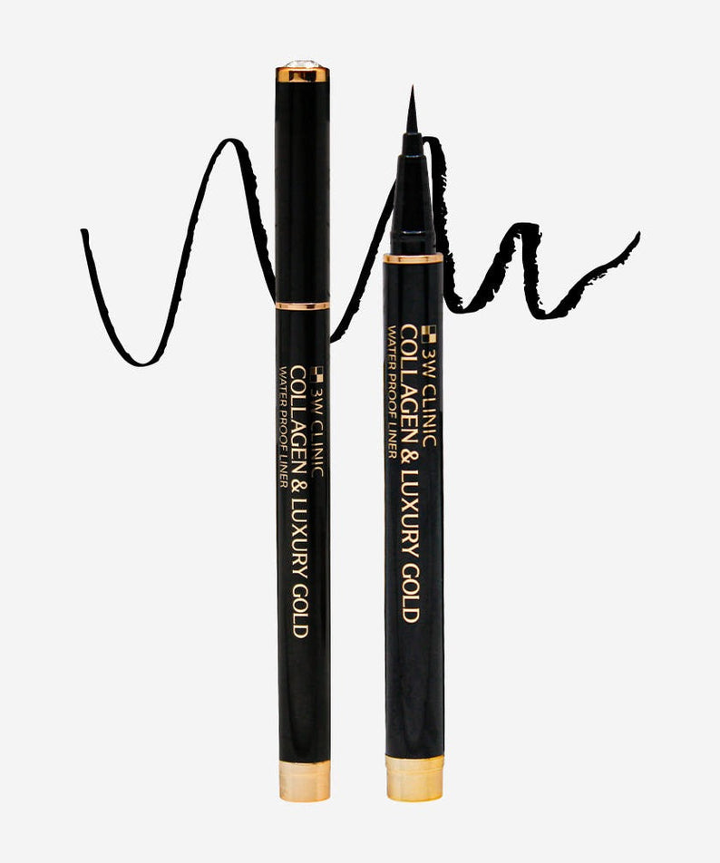 3W CLINIC Collagen & Luxury Gold Waterproof Liner 0.8g high precision black eyeliner