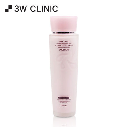 3W CLINIC Flower Effect Extra Moisturizing Emulsion 150ml | Kool Seoul